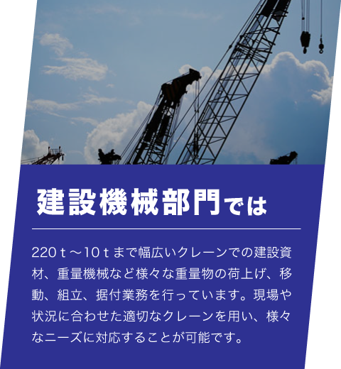 建設機械部門では