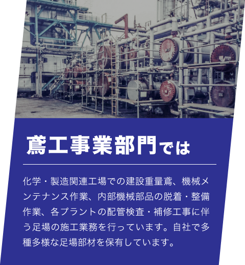鳶工事業部門では